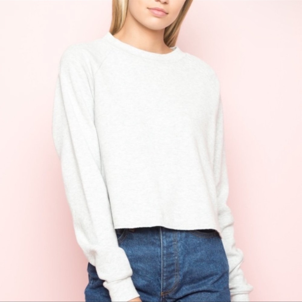 Brandy Melville Top Thermal Abigail Crop Ivory White